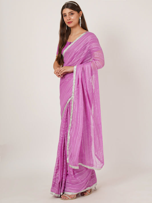 Purple Party Wear Saree