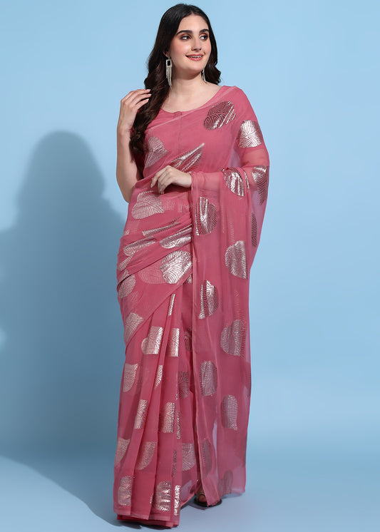 Embellished georgette saree