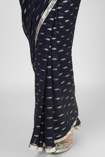 Navy  Blue Embellished SAREE