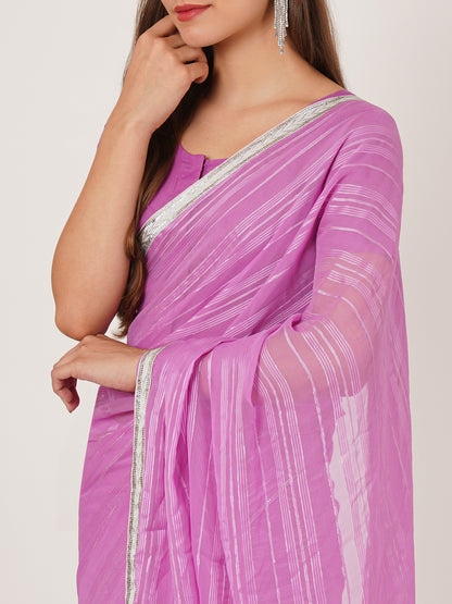 Purple Party Wear Saree