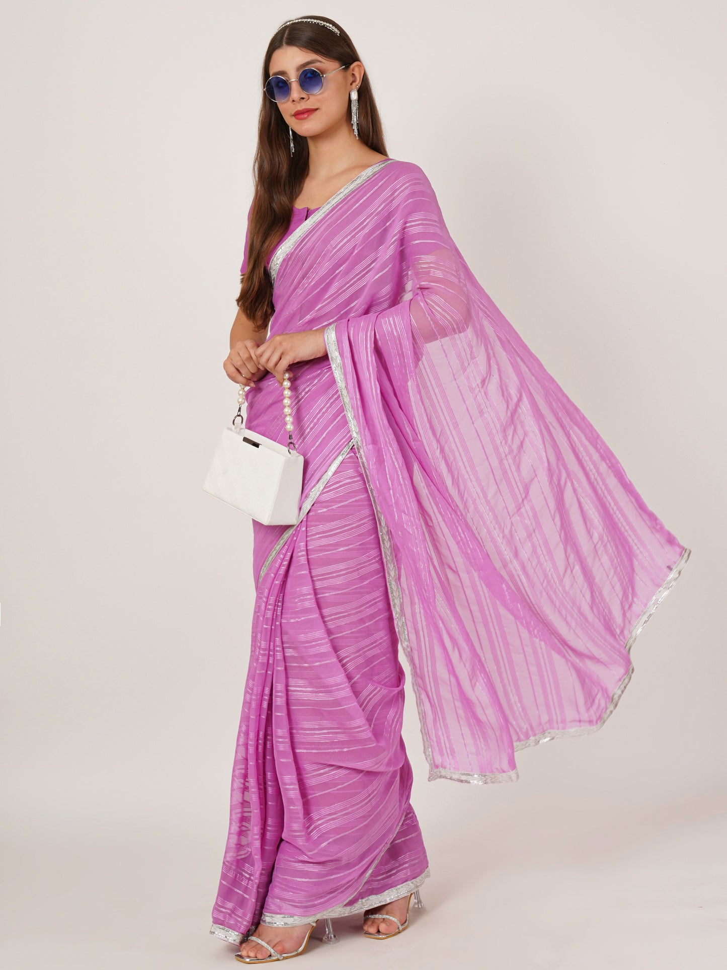 Purple Party Wear Saree