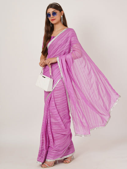 Purple Party Wear Saree